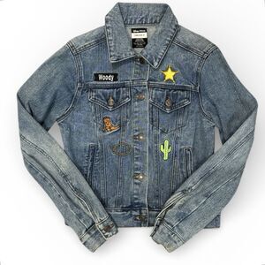 Disney Pixar Toy Story Denim Jean Jacket Forever 21 Collab Sz S Woody Patches